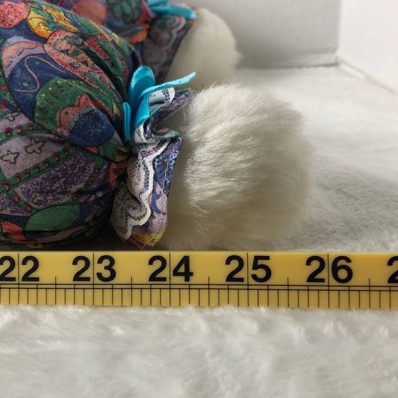 ToyoRama Floppy Body Puffy Bunny Rabbit Plush Easter Egg Fabric Ribbon Vintage - Picture 9 of 10